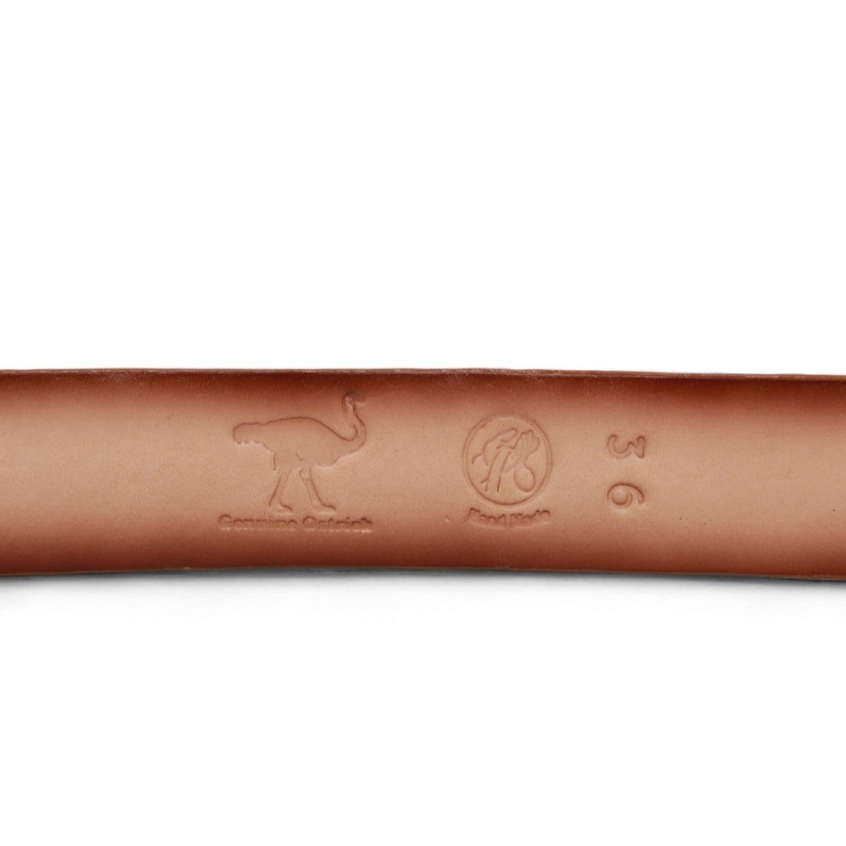 Genuine Ostrich Leather Western Belt Faded Gray Color - Los Altos Boots - Back View