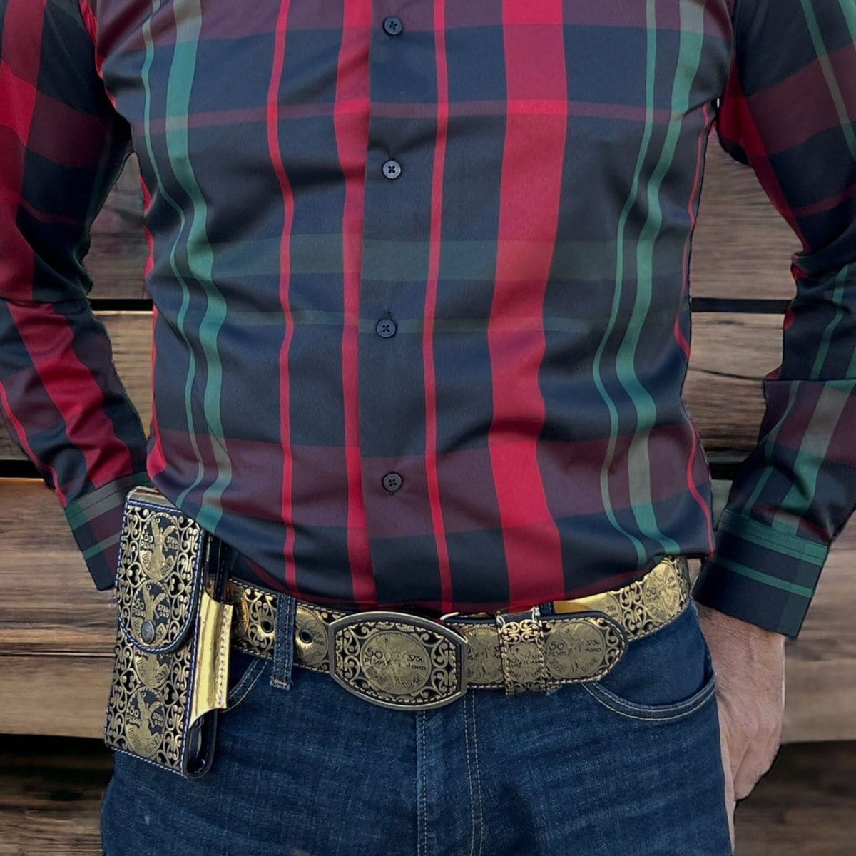 Cinto de Cuero Original El Centenario con Hebilla de Metal - Del Cesar