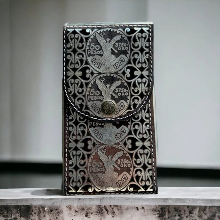 Cinto de Cuero Original El Centenario Plata con Hebilla de Metal - Del Cesar