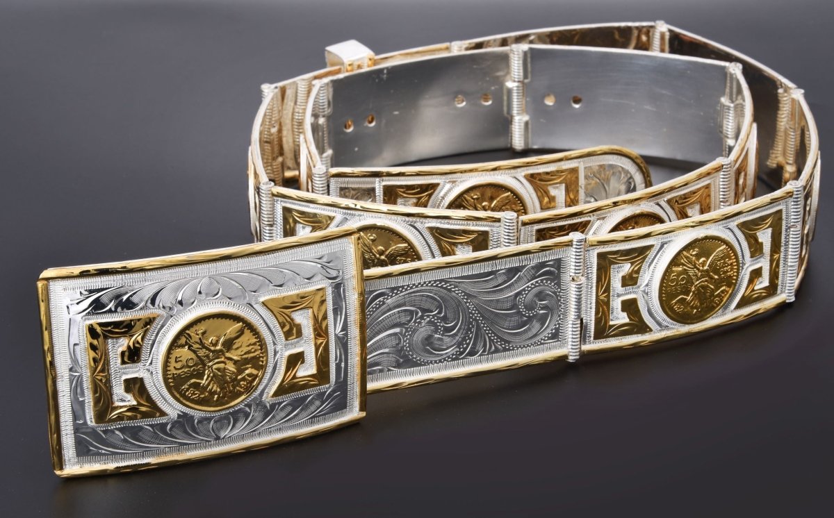 Cinto de Herrajes de Plata Fino Original para Hombre - White Diamonds Boots