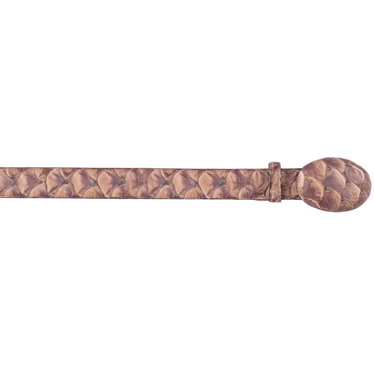 Genuine Piraruccu Cowboy Belt Matte Mink Color - Los Altos Boots - Front View