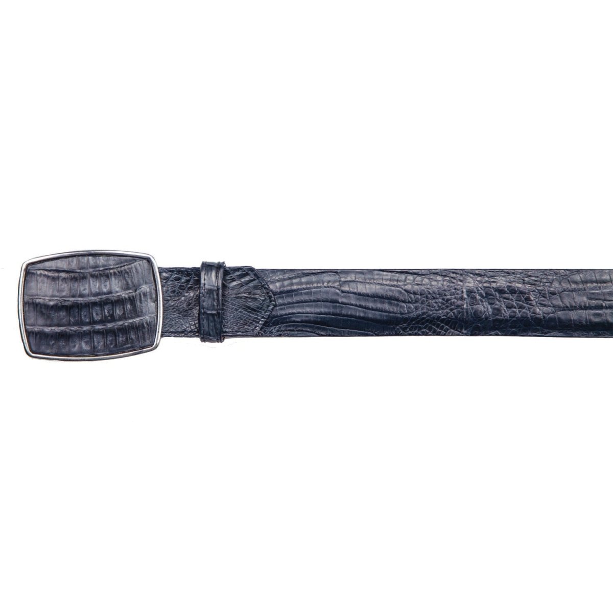 Cinto Vaquero de Panza de Cocodrilo Caiman Original Color Azul Marino - Los Altos Boots - Los Altos Boots