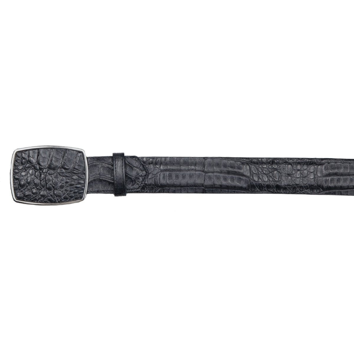 Cinto Vaquero de Panza de Cocodrilo Caiman Original Color Negro - Los Altos Boots - Los Altos Boots
