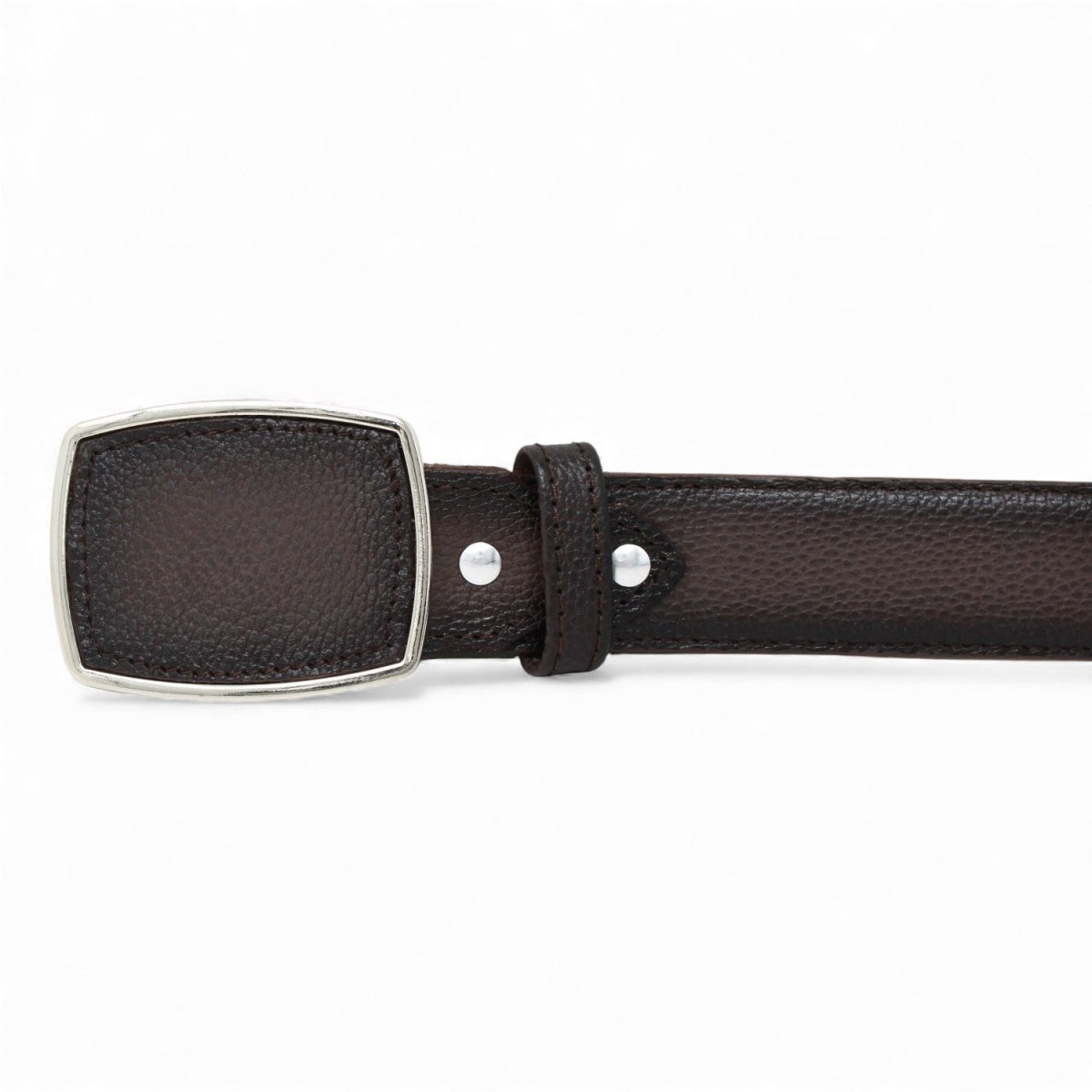 Cinto Vaquero de Piel Original Color Cafe Hebilla Metal - La Careta - La Carreta