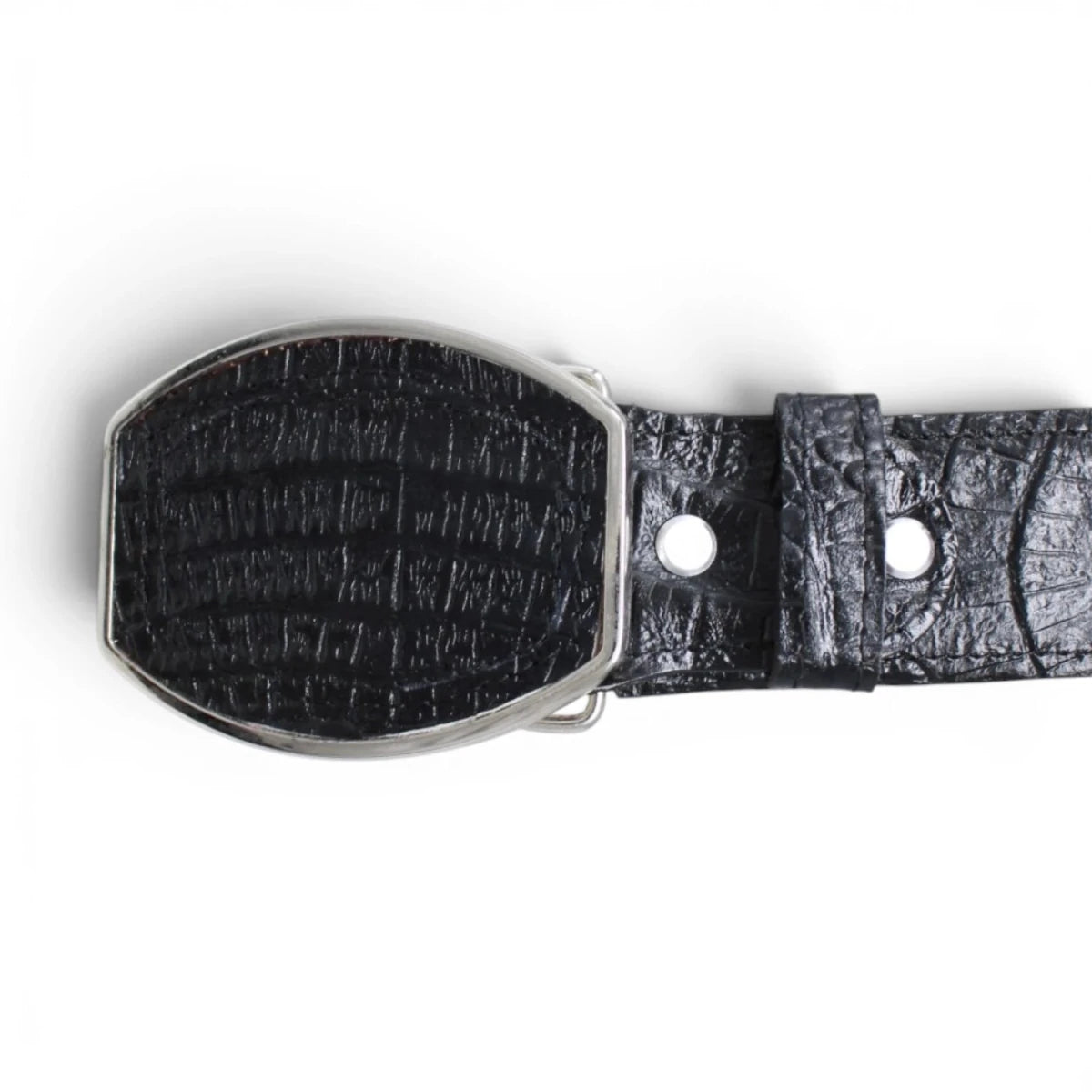 Cinto Vaquero de Piel Original Grabado de Cocodrilo Hebilla Metal- La Careta - La Carreta