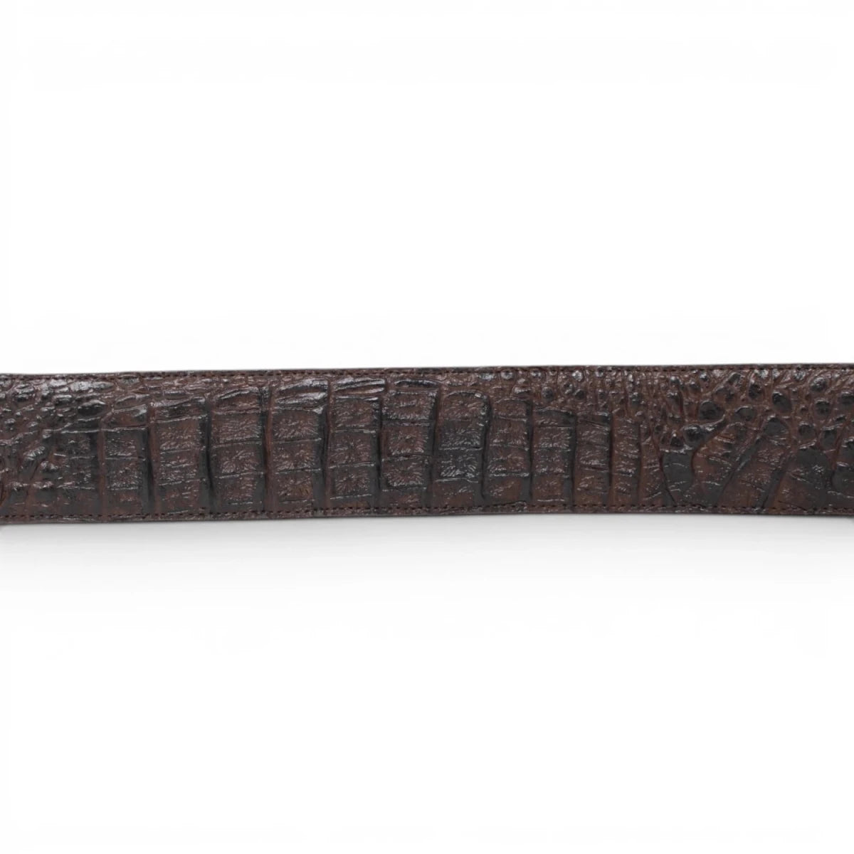Cinto Vaquero de Piel Original Grabado de Cocodrilo Hebilla Metal- La Careta - La Carreta