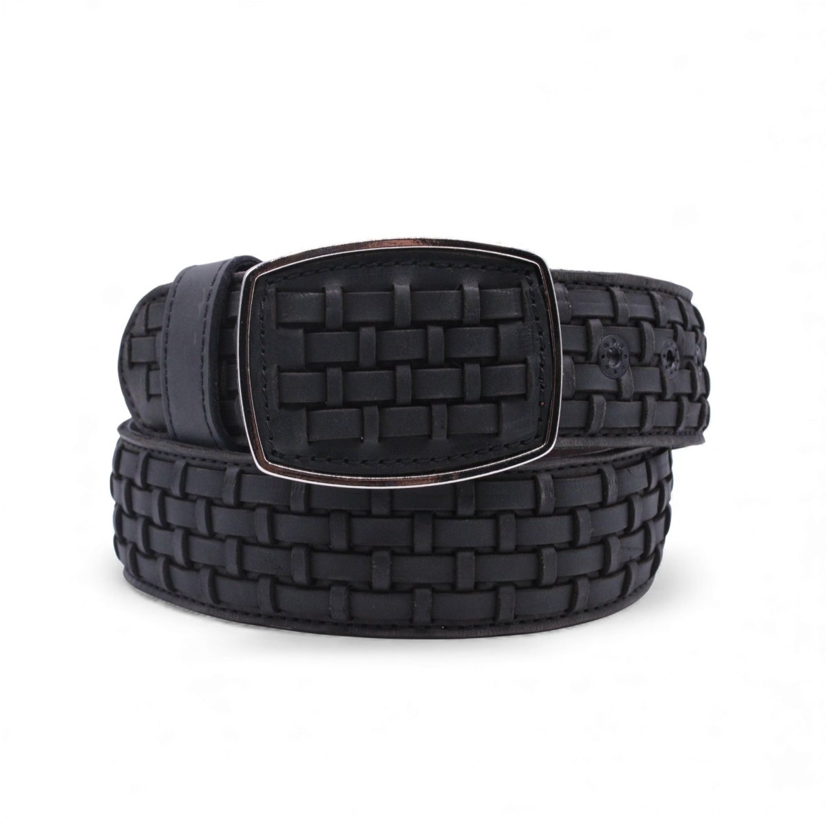 Cinto Vaquero para Hombre de Piel con Diseno Petatillo Color Negro 2" Estilo Western – Hooch Boots HC - 100 - Hooch