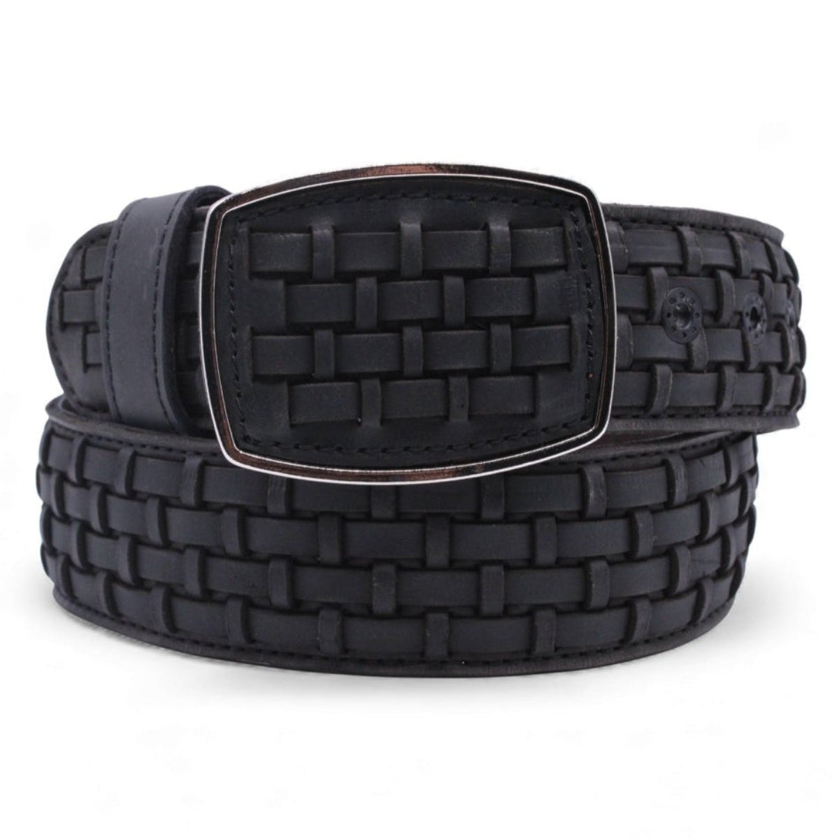 Cinto Vaquero para Hombre de Piel con Diseno Petatillo Color Negro 2" Estilo Western – Hooch Boots HC - 100 - Hooch