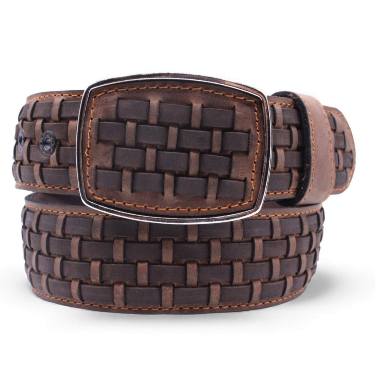 Cinto Vaquero para Hombre de Piel con Diseno Petatillo Color Tan - Choco 2" Estilo Western – Hooch Boots HC - 102 - Hooch