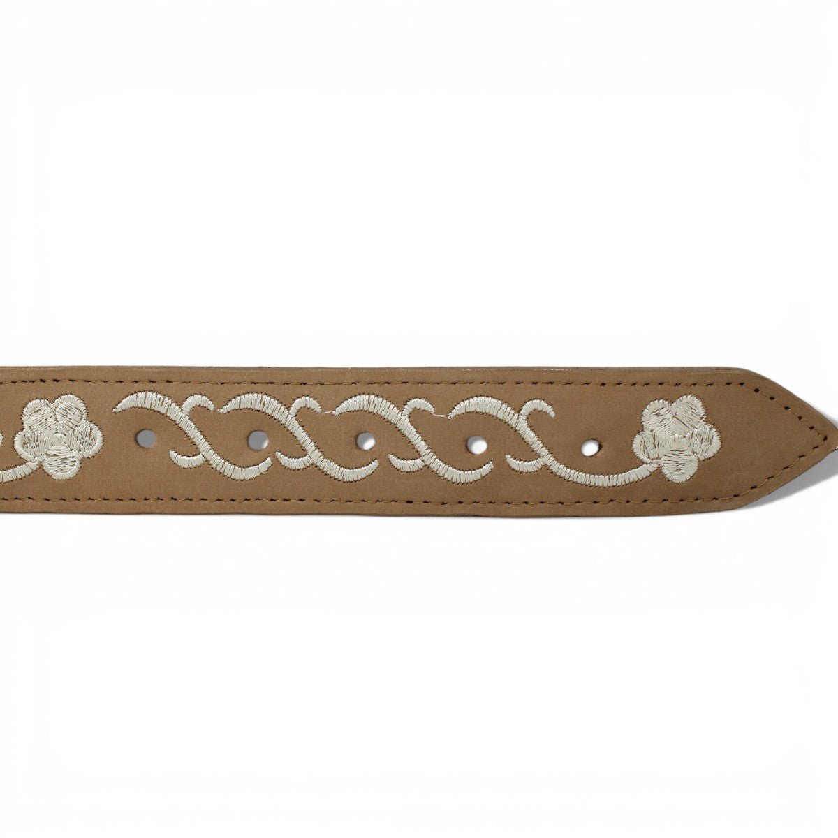 Cinto Vaquero para Mujer de Piel Crazy Original Con Flores Bordados - TMLB200759 - Tanner Mark Boots