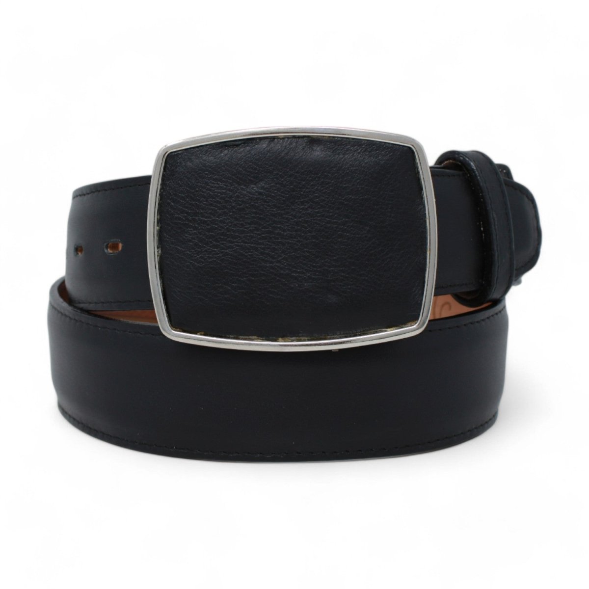 Genuine Leather Cowboy Belt Black Color - Los Altos Boots - Front View