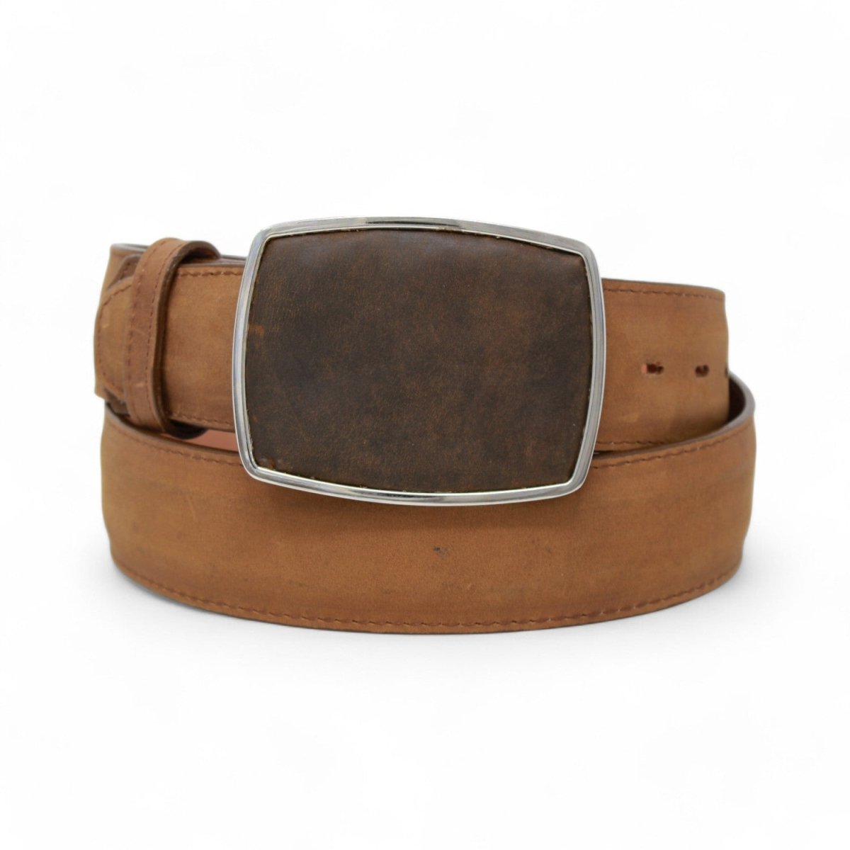 Genuine Leather Cowboy Belt Tan Color - Los Altos Boots - Front View