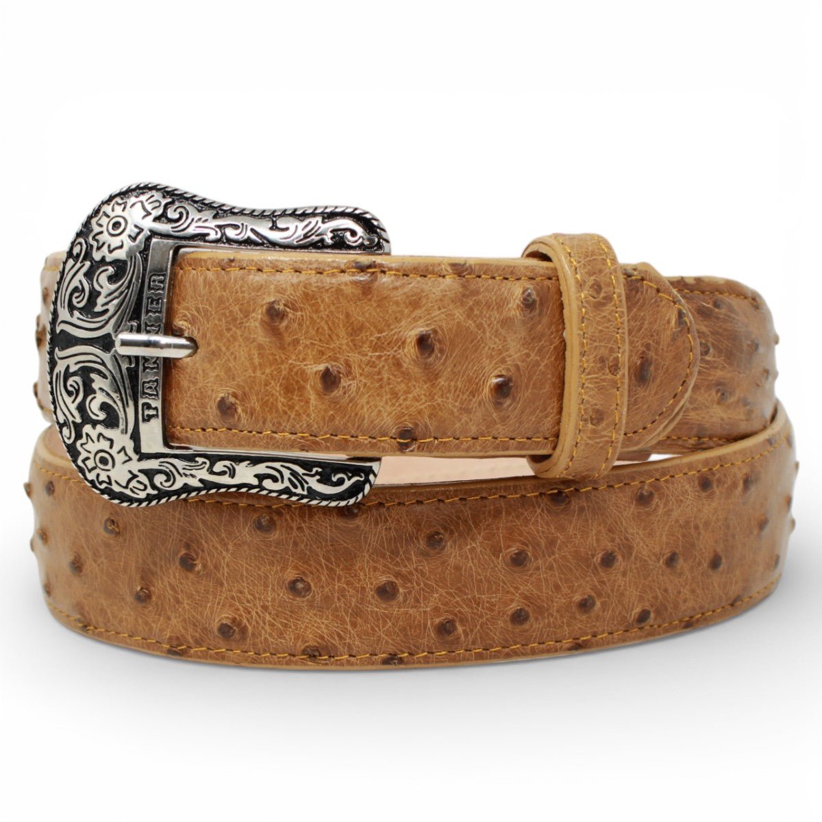 Cinturón de Avestruz Con Hebilla Metálica Texas Antique - TMXB200480 - Tanner Mark Boots