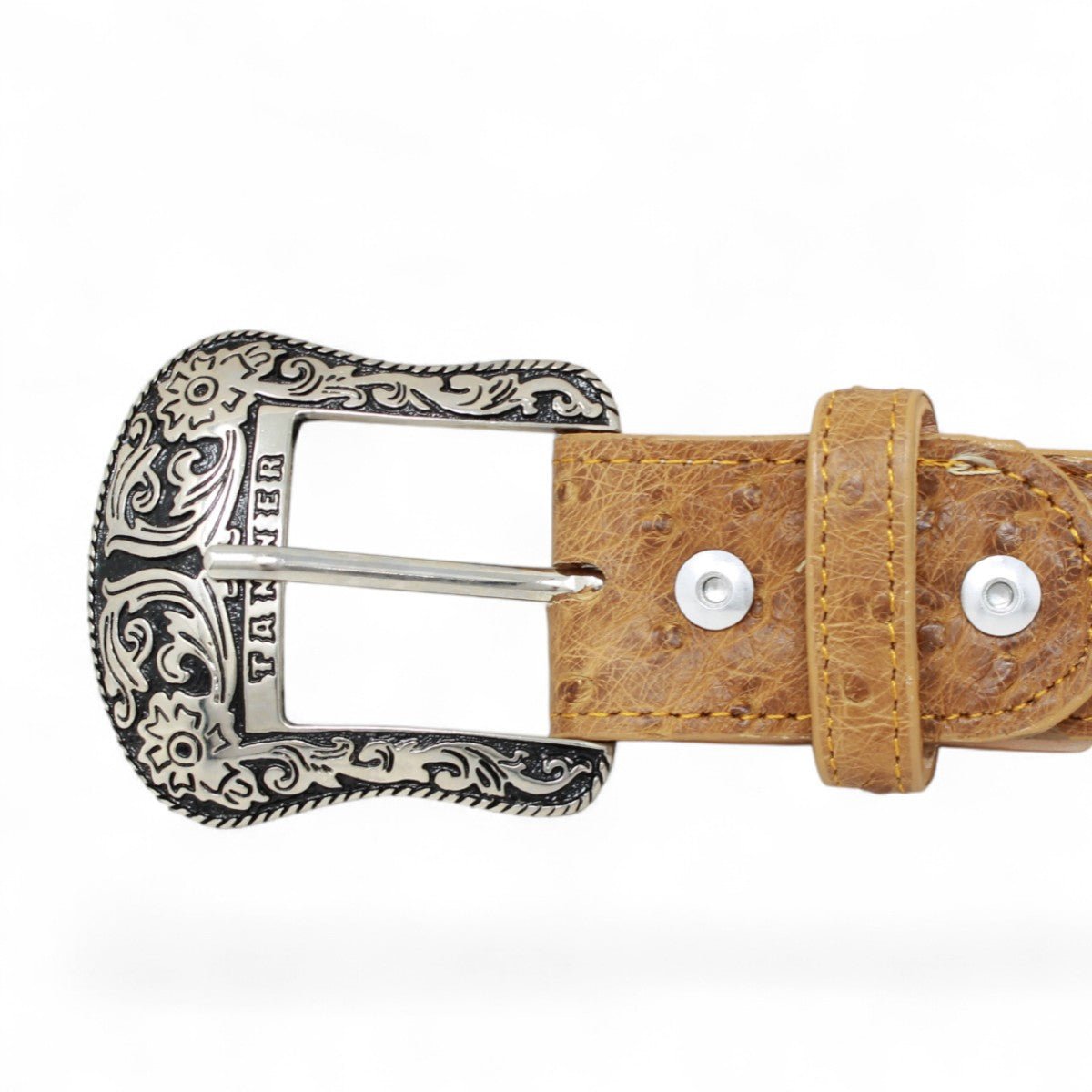 Cinturón de Avestruz Con Hebilla Metálica Texas Antique - TMXB200480 - Tanner Mark Boots