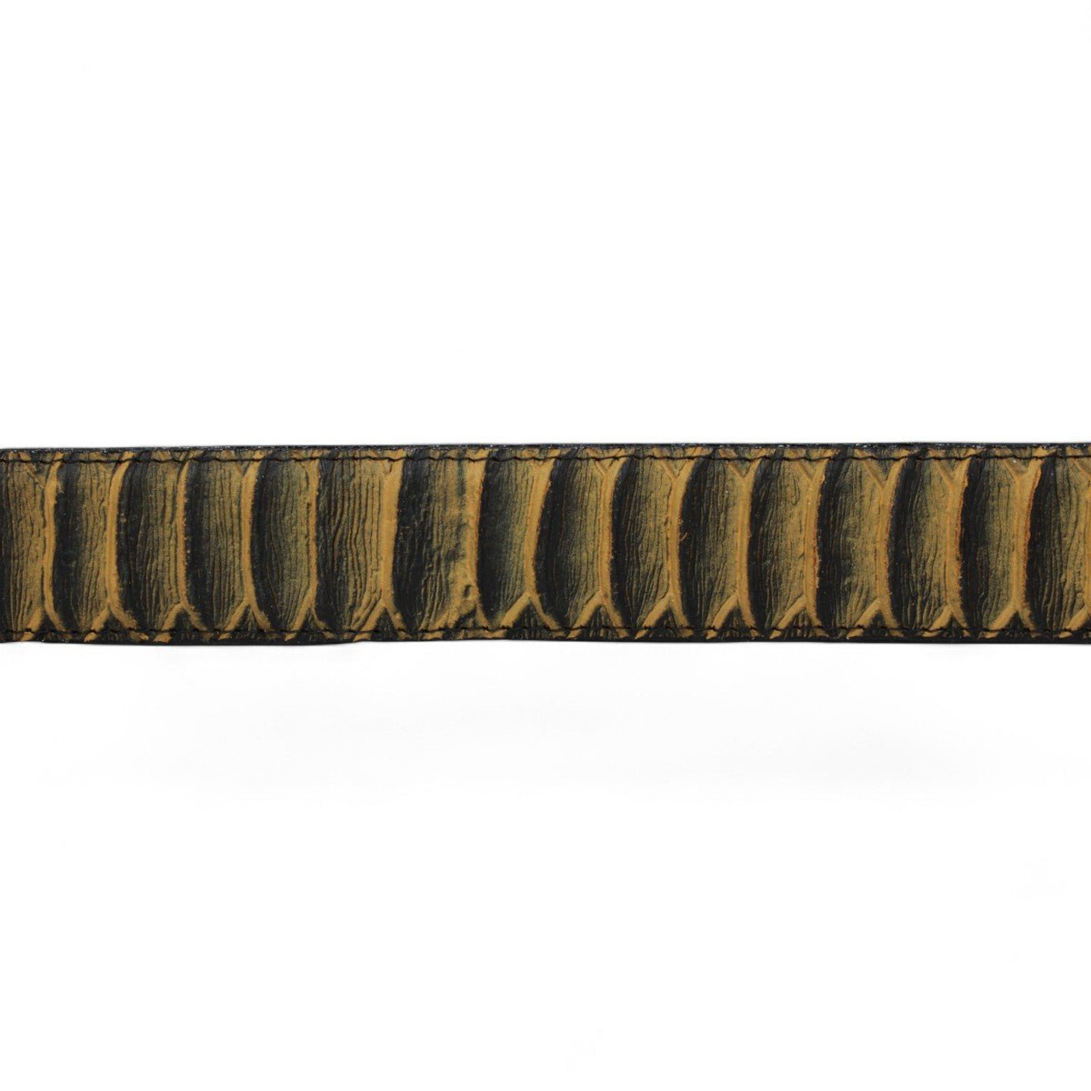 Cinturon de Piel con Estampado de Piton Jumbo y Hebilla Metálica Texas Miel - TMB205589 - Tanner Mark Boots