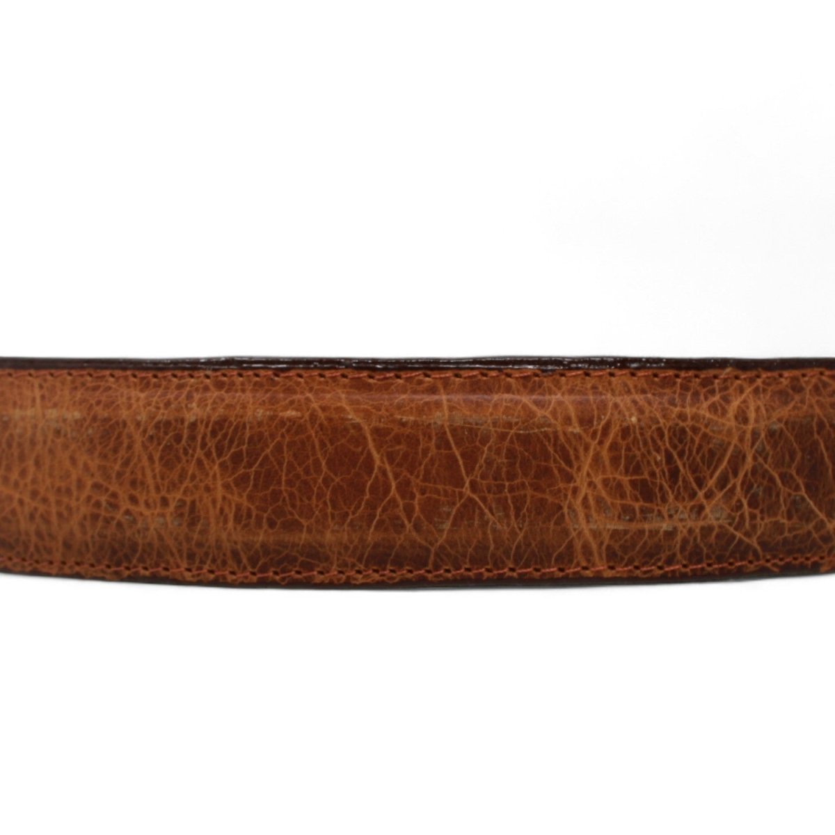 Cinturón de Piel con Hebilla Metálica Texas Cognac - Tanner Mark Boots