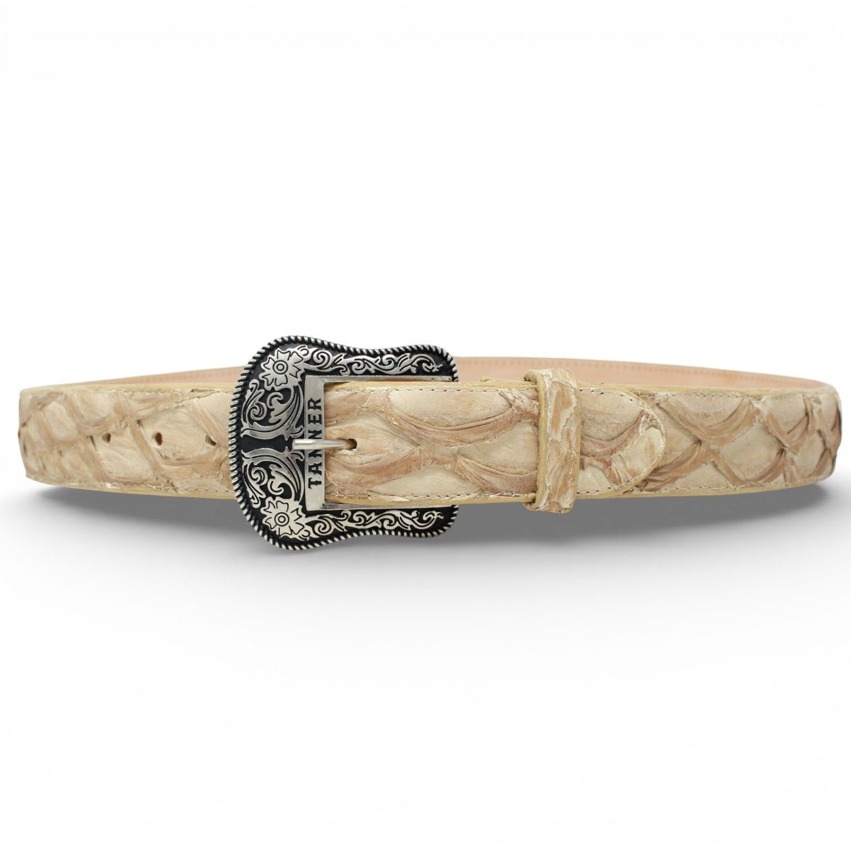 Cinturón de Pirarucu Con Hebilla Metálica Texas Arena Matte - TMXB201332 - Tanner Mark Boots