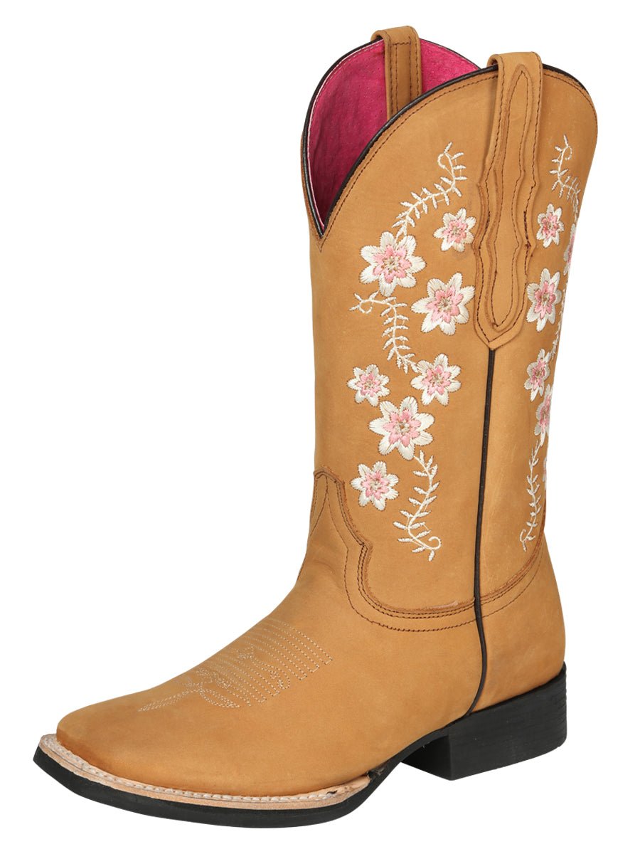 Cowboy Boot - El Geneal Rodeo - Woman Nobuck - Peach 44644 - Diana Zapateria Inc