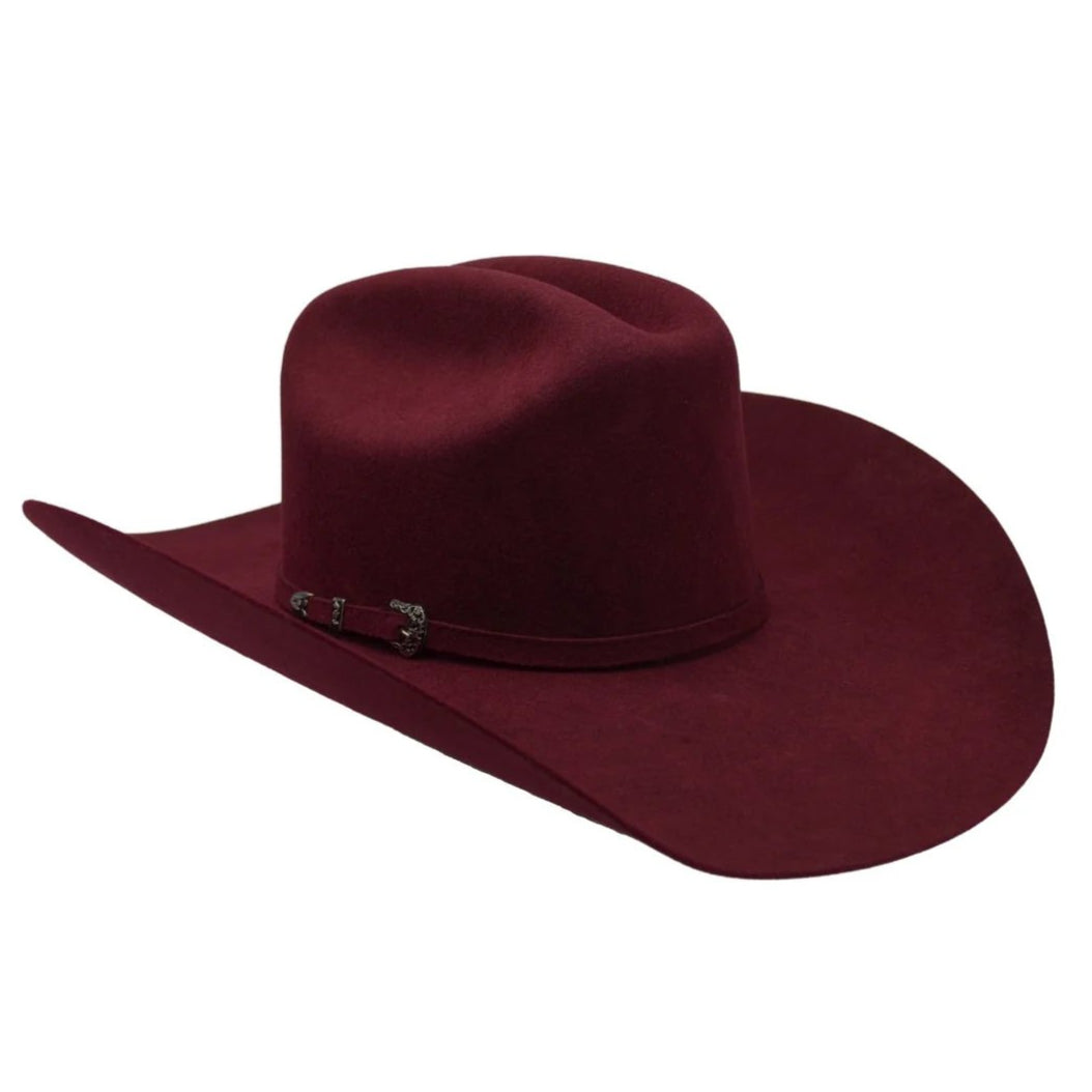 Cowboy Felt Hat 50X Texas Shape Burgundy - Joe Boots