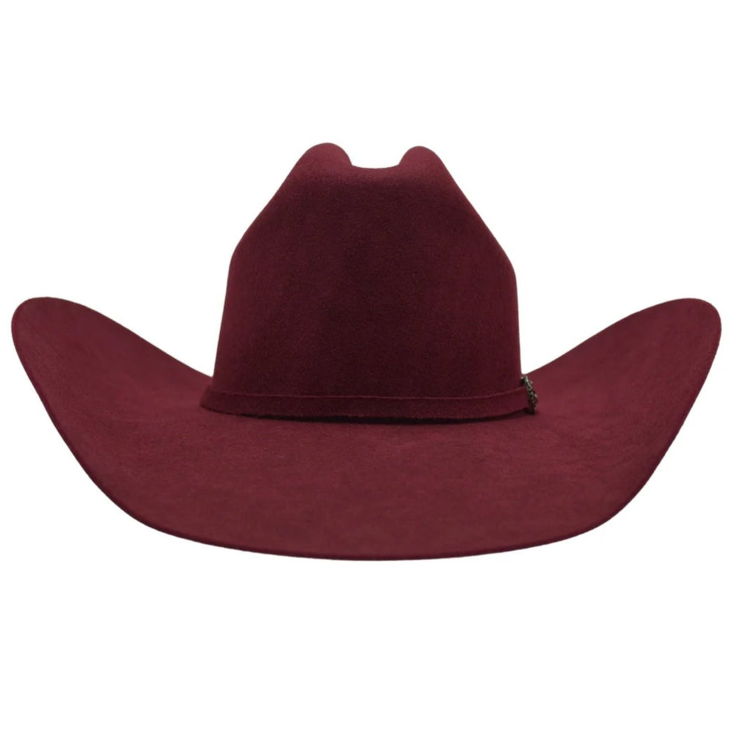 Cowboy Felt Hat 50X Texas Shape Burgundy - Joe Boots