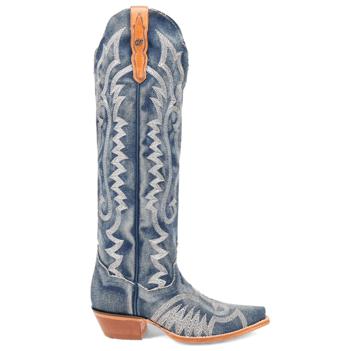 Dan Post Women's Denim Darlin Snip Toe Leather Tall Boots - Blue - Dan Post Boots