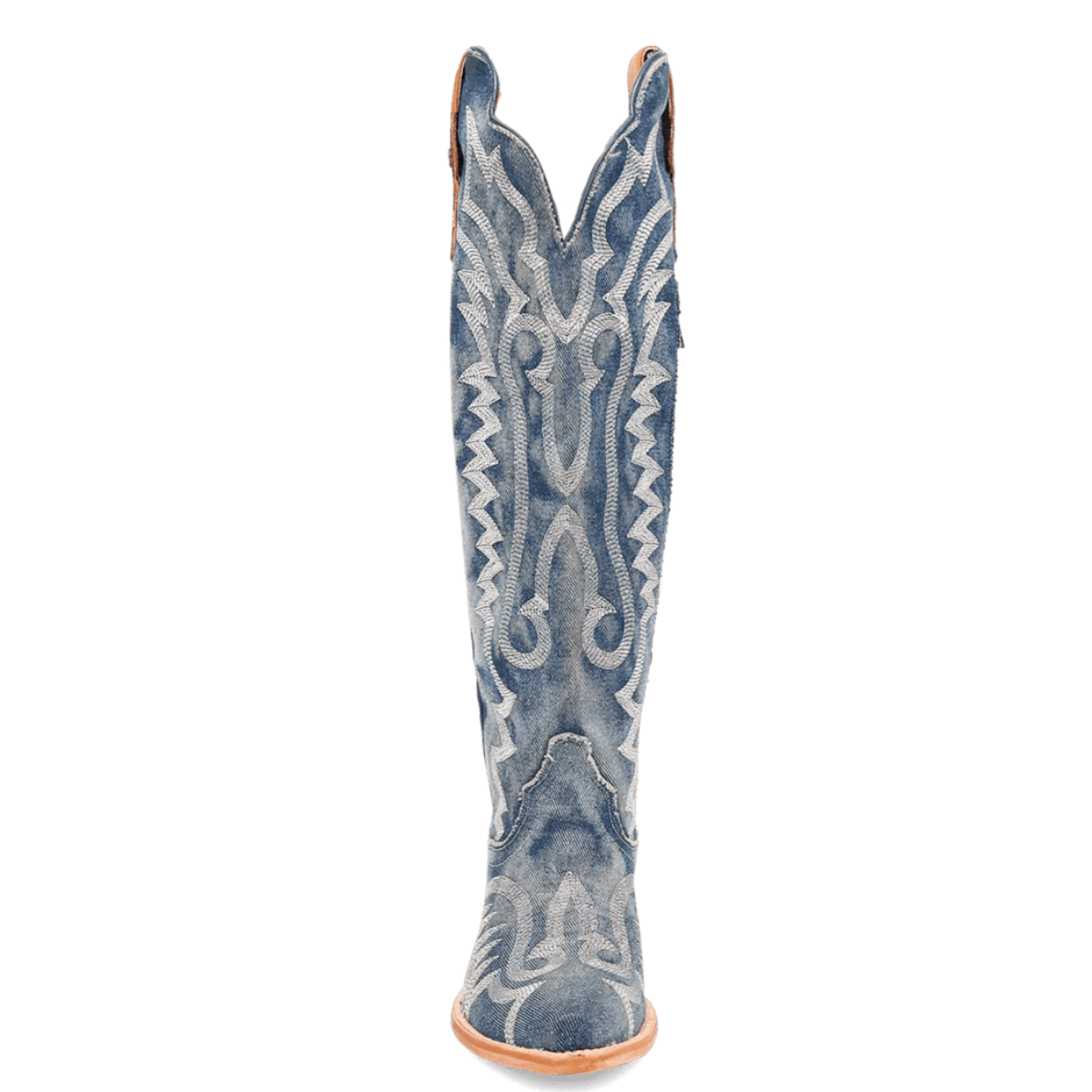 Dan Post Women's Denim Darlin Snip Toe Leather Tall Boots - Blue - Dan Post Boots