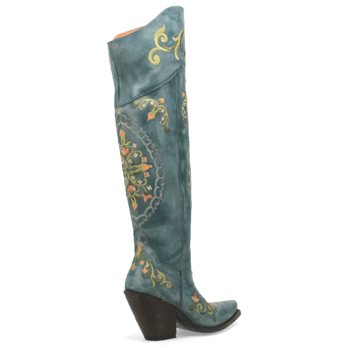 Dan Post Women's Flower Child Snip Toe Leather Tall Boots - Turquoise - Dan Post Boots