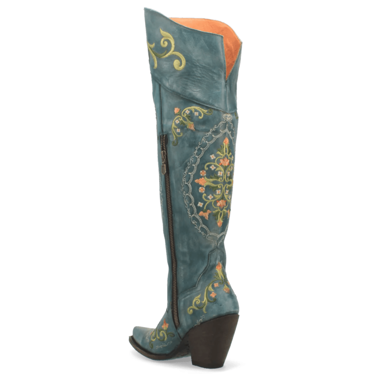 Dan Post Women's Flower Child Snip Toe Leather Tall Boots - Turquoise - Dan Post Boots