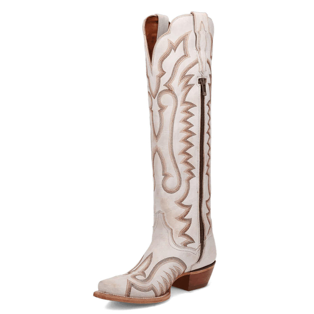 Dan Post Women's Josie Snip Toe Leather Tall Boots - White - Dan Post Boots