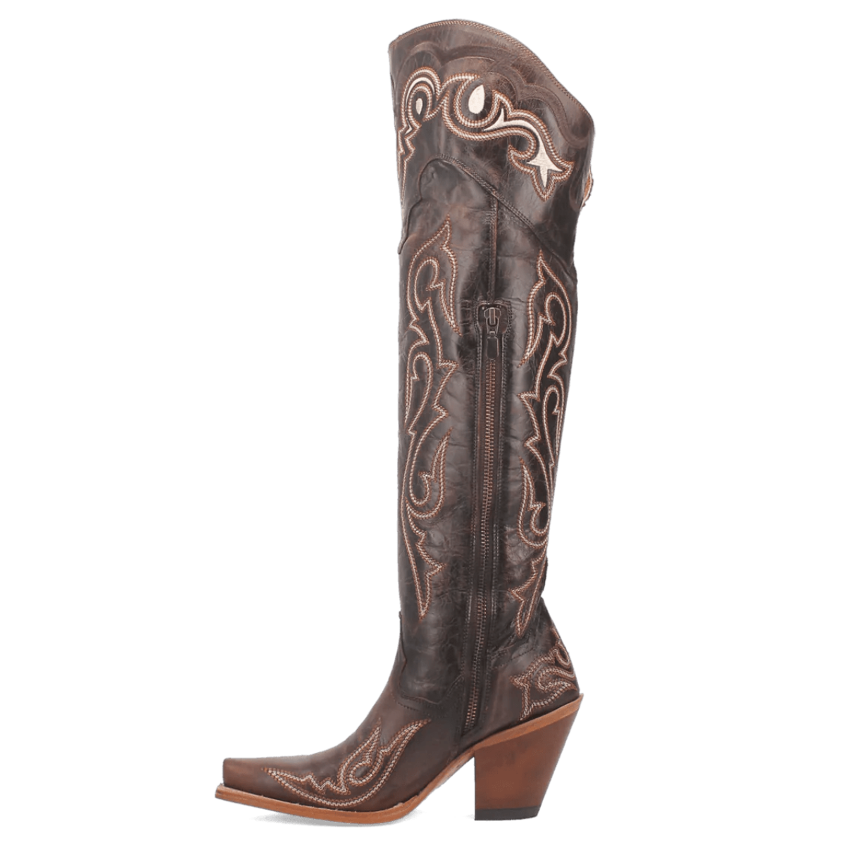Dan Post Women's Kommotion Snip Toe Leather Tall Boots - Chocolate - Dan Post Boots