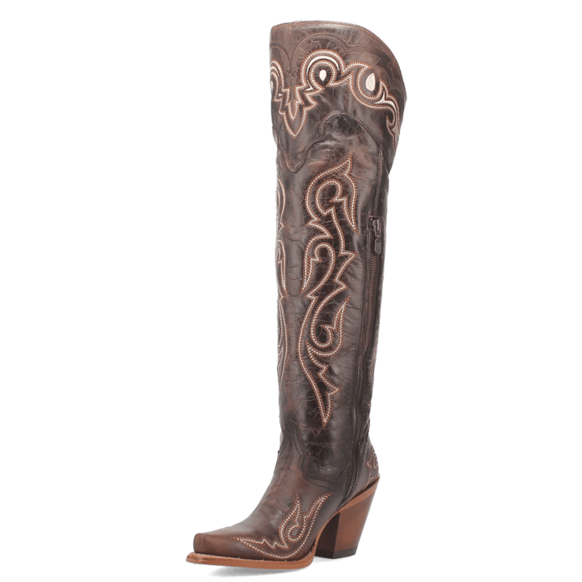 Dan Post Women's Kommotion Snip Toe Leather Tall Boots - Chocolate - Dan Post Boots
