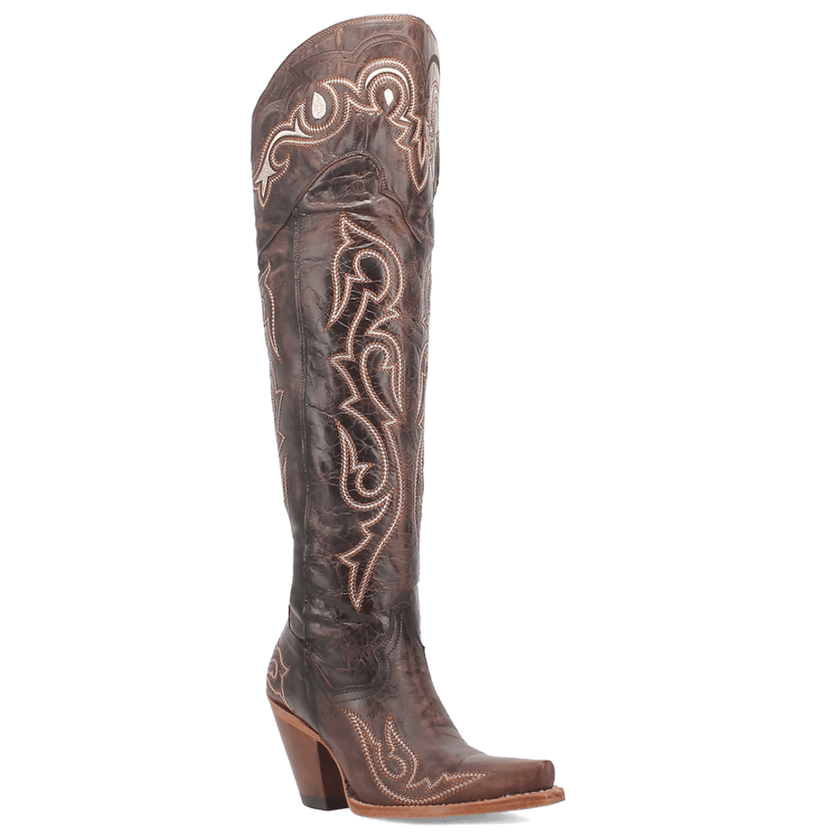 Dan Post Women's Kommotion Snip Toe Leather Tall Boots - Chocolate - Dan Post Boots