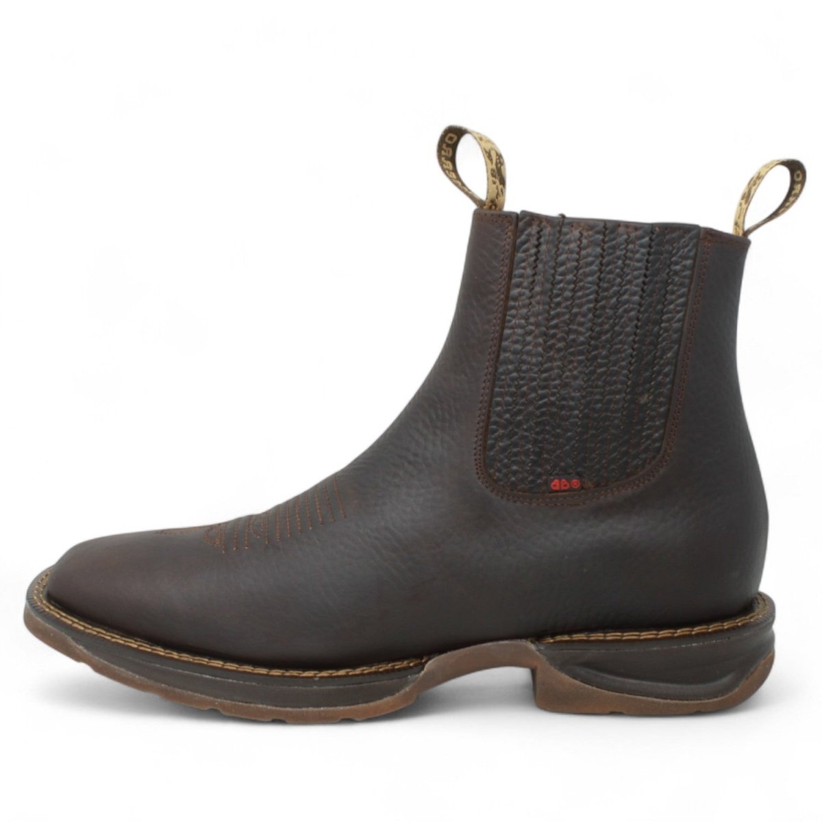 El Besserro Men's Square Toe Leather Ankle Boots Brown - Hooch