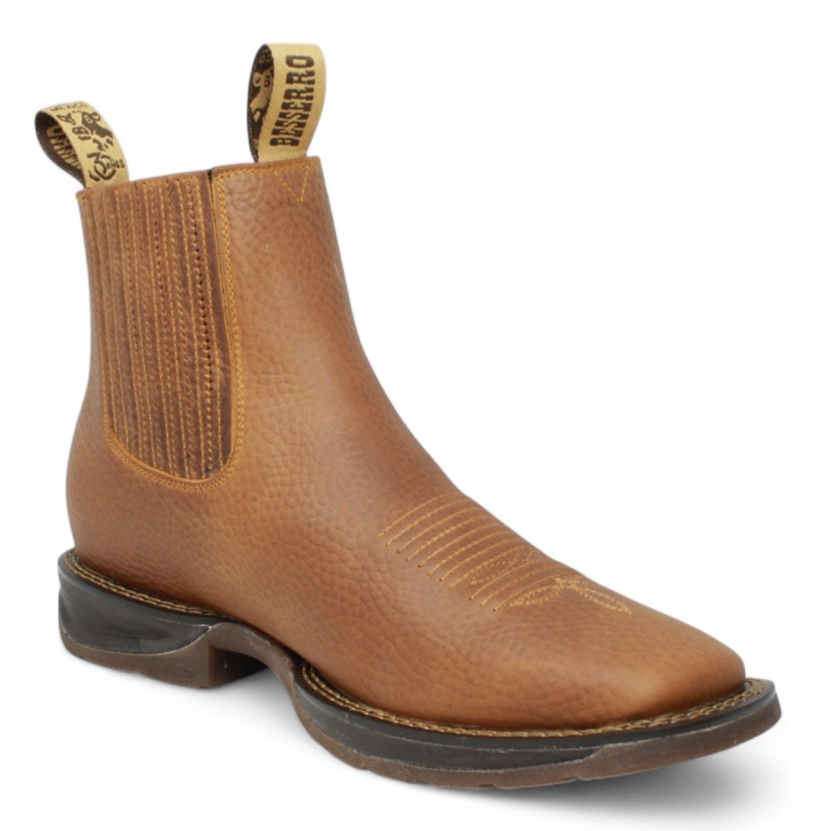 El Besserro Men's Square Toe Leather Ankle Boots Honey - Hooch