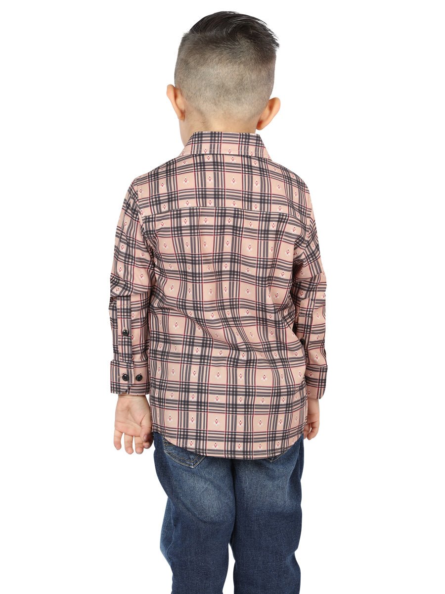 El General Beige/Black Casual Long - Sleeve Shirt 44731 - Diana Zapateria Inc