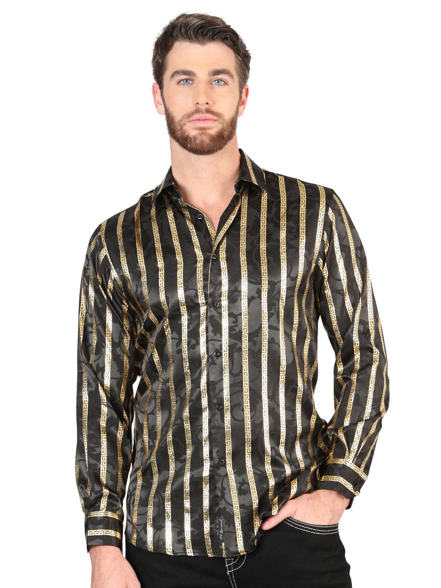 El General Black/Gold Casual Long - Sleeve Shirt 44554 - Diana Zapateria Inc