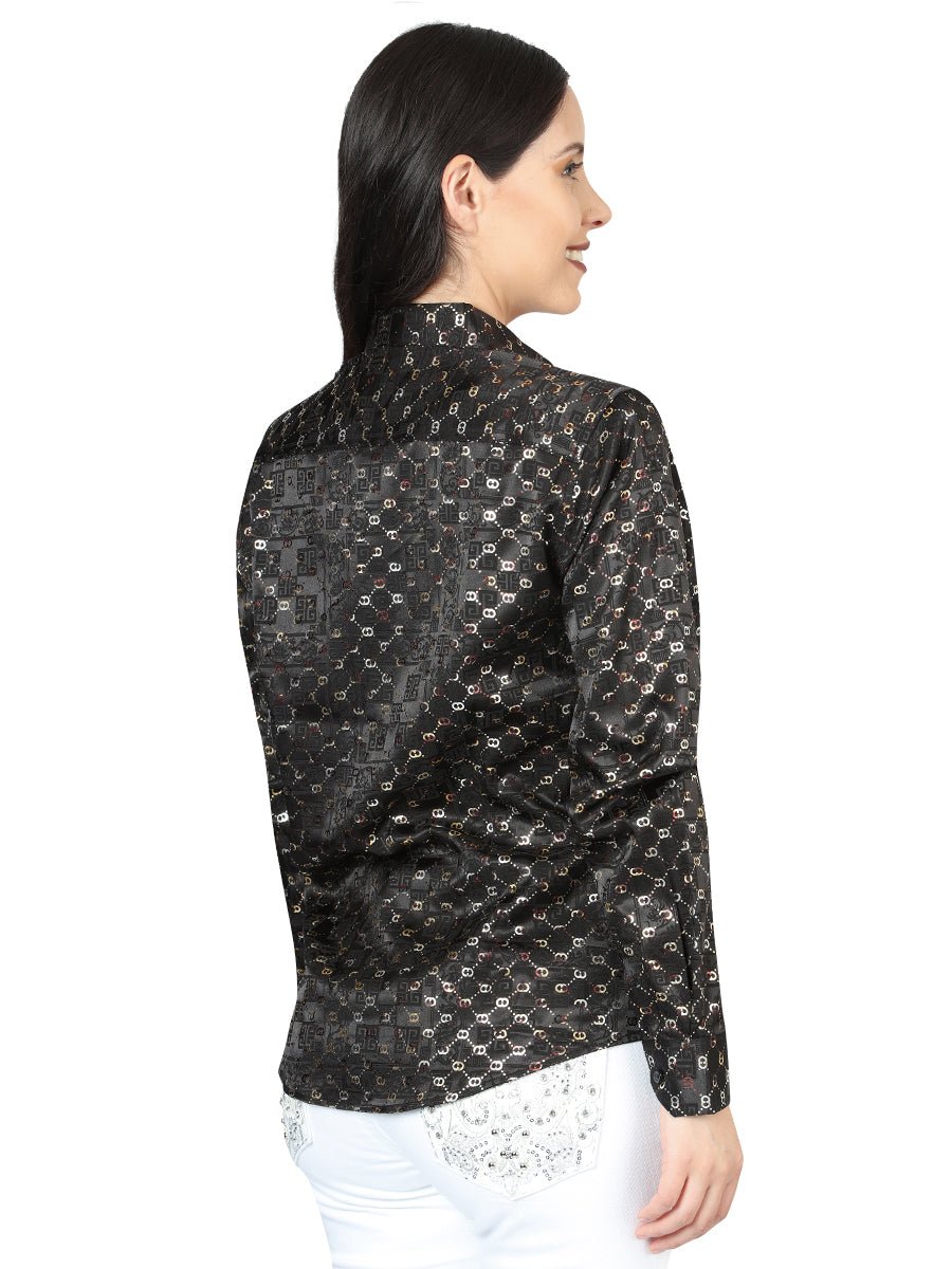 El General Black/Gold Casual Long - Sleeve Shirt 44558 - Diana Zapateria Inc