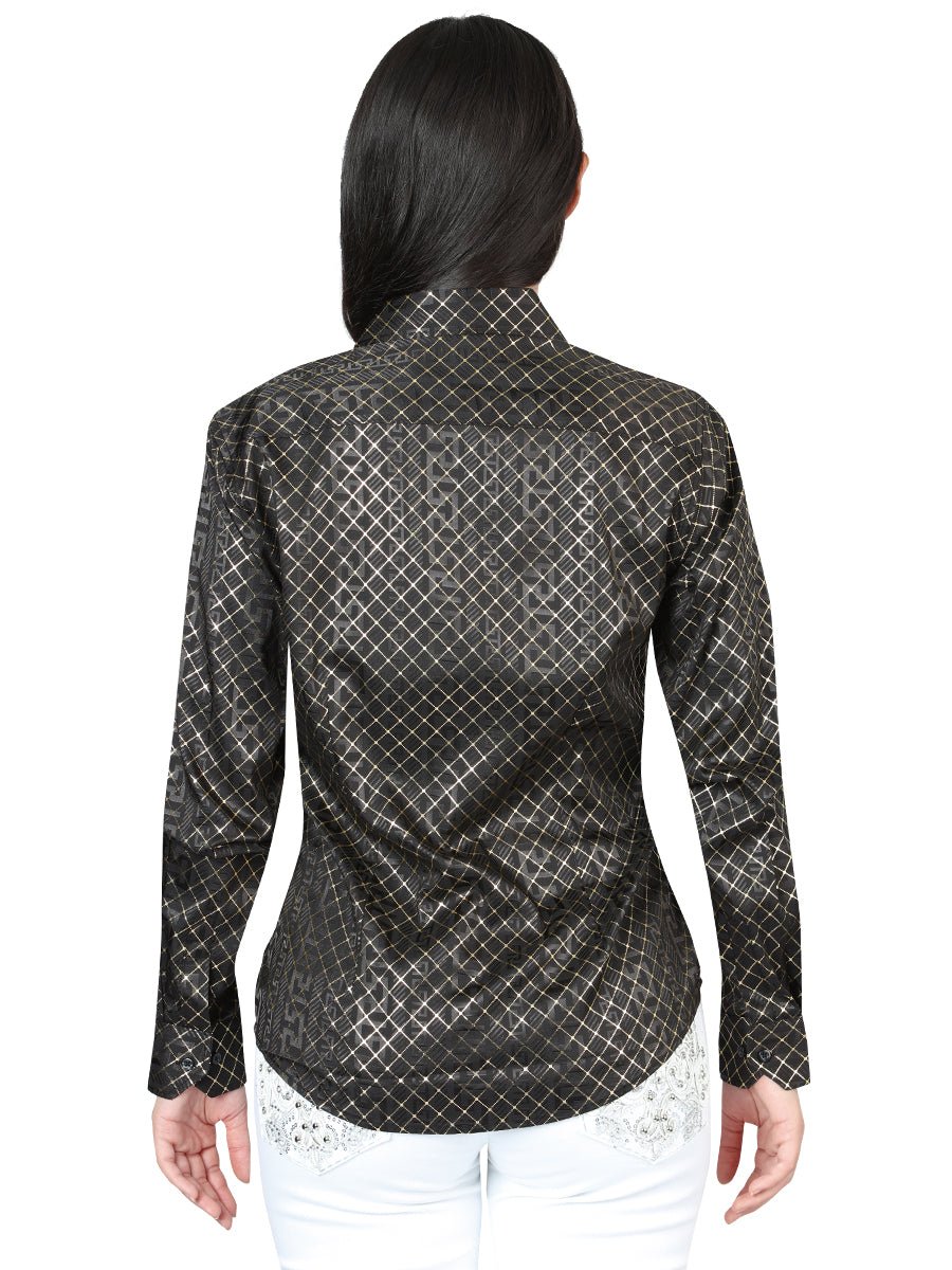 El General Black/Gold Casual Long - Sleeve Shirt 44559 - Diana Zapateria Inc