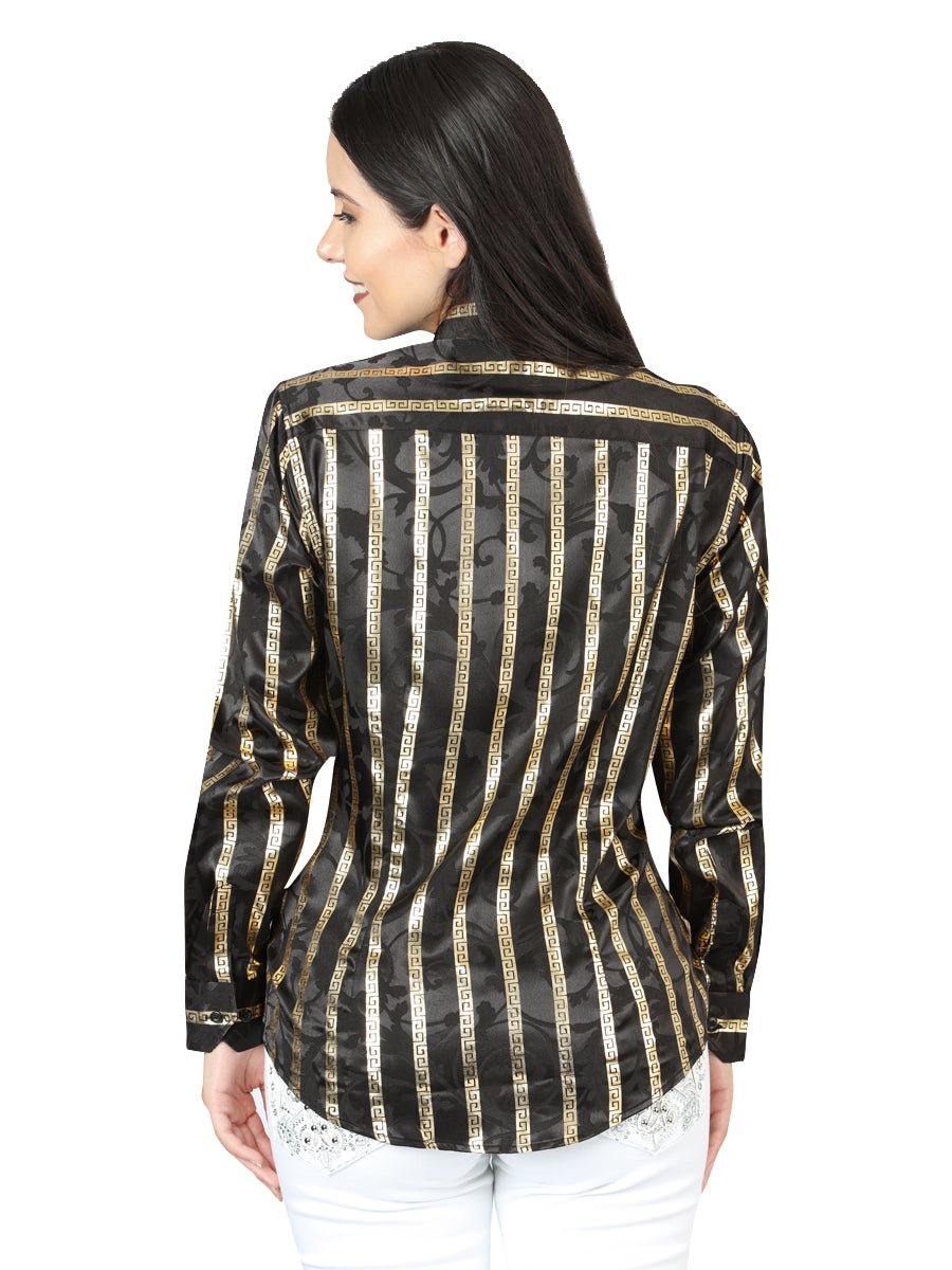 El General Black/Gold Casual Long - Sleeve Shirt 44563 - Diana Zapateria Inc