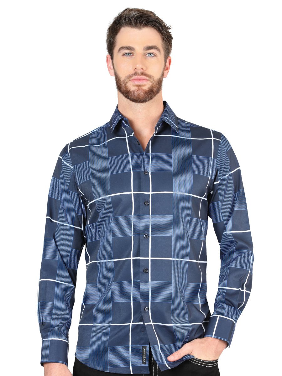 El General Blue Casual Long - Sleeve Shirt 44600 - Diana Zapateria Inc