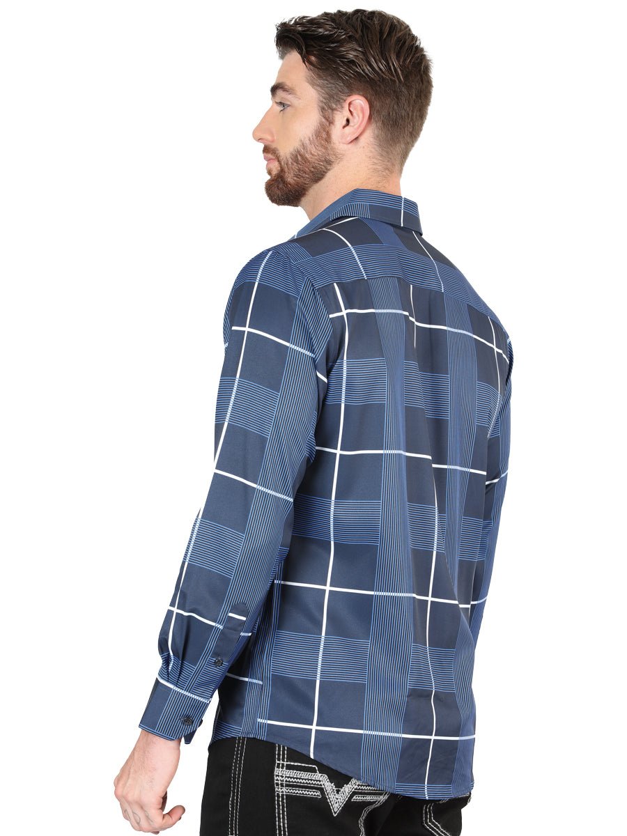 El General Blue Casual Long - Sleeve Shirt 44600 - Diana Zapateria Inc