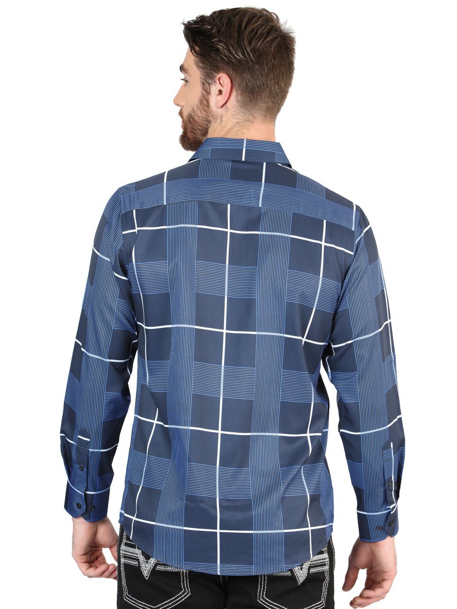 El General Blue Casual Long - Sleeve Shirt 44600 - Diana Zapateria Inc