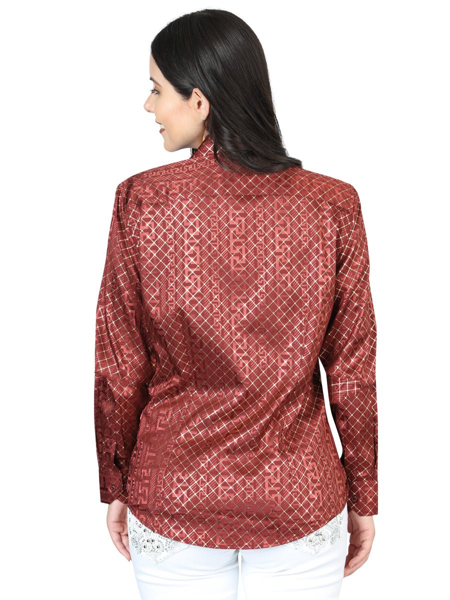 El General Burgundy Casual Long - Sleeve Shirt - 44561 - Diana Zapateria Inc