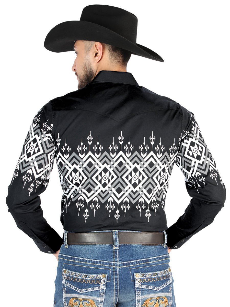 El General - Casual Long Sleeve Shirt - Black 44451 - Diana Zapateria Inc