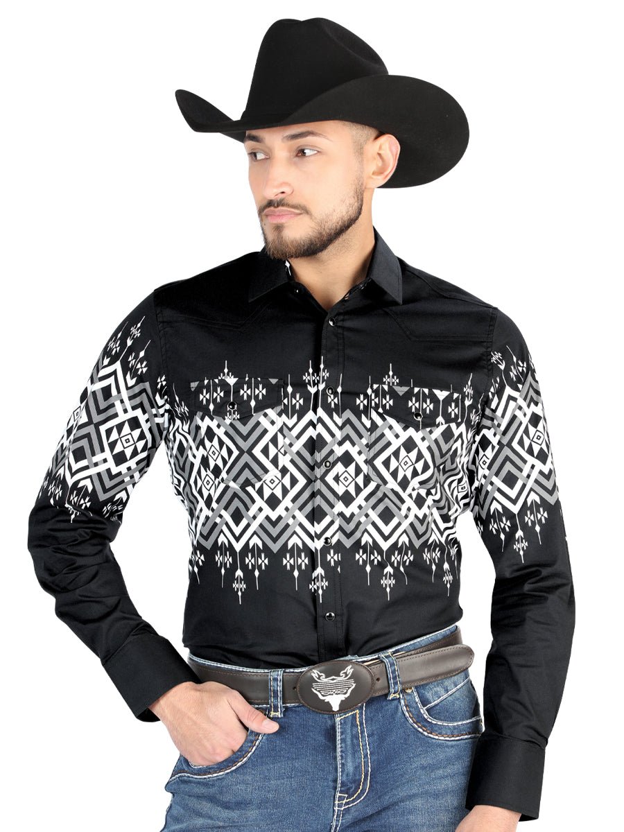El General - Casual Long Sleeve Shirt - Black 44451 - Diana Zapateria Inc