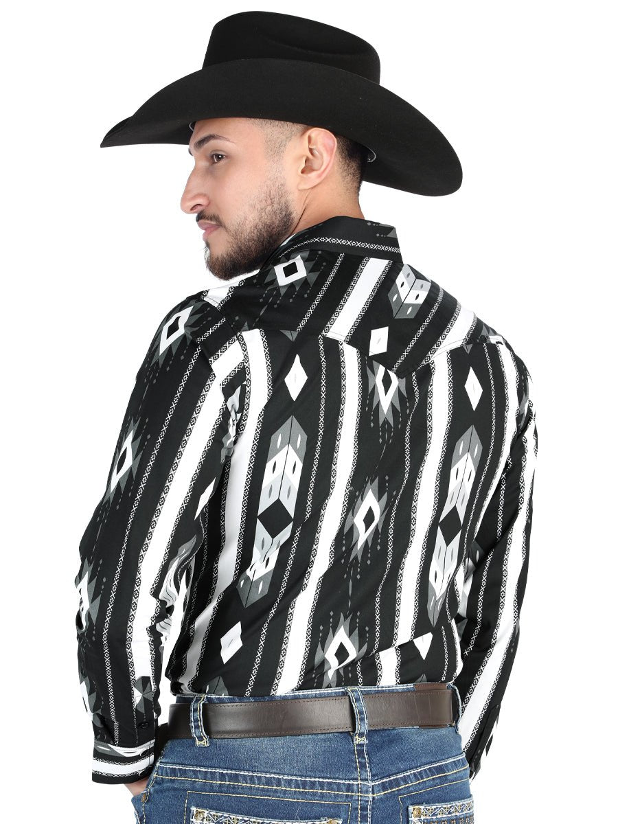 El General - Casual Long Sleeve Shirt - Black 44475 - Diana Zapateria Inc