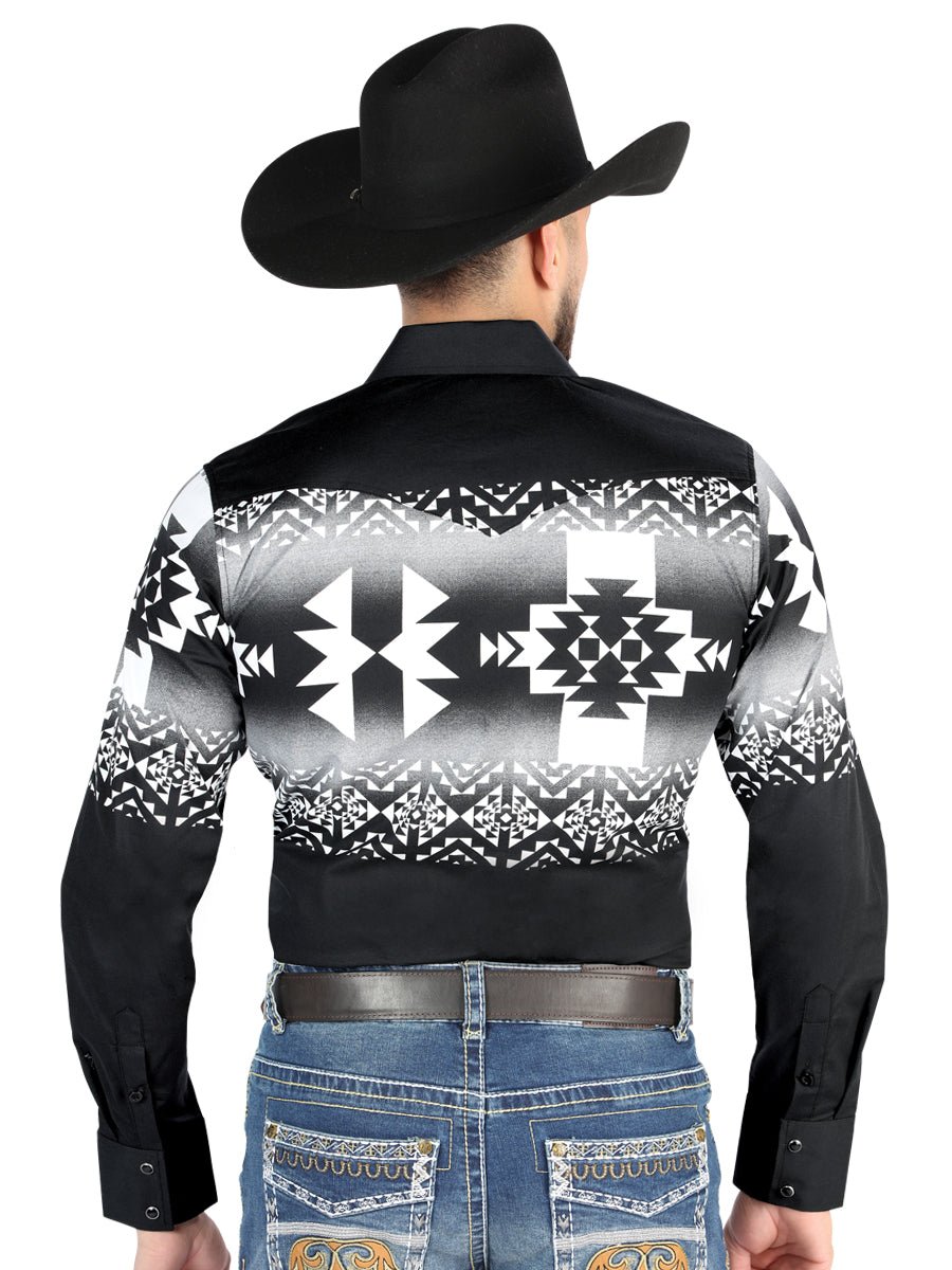 El General - Casual Long Sleeve Shirt - Black 44485 - Diana Zapateria Inc