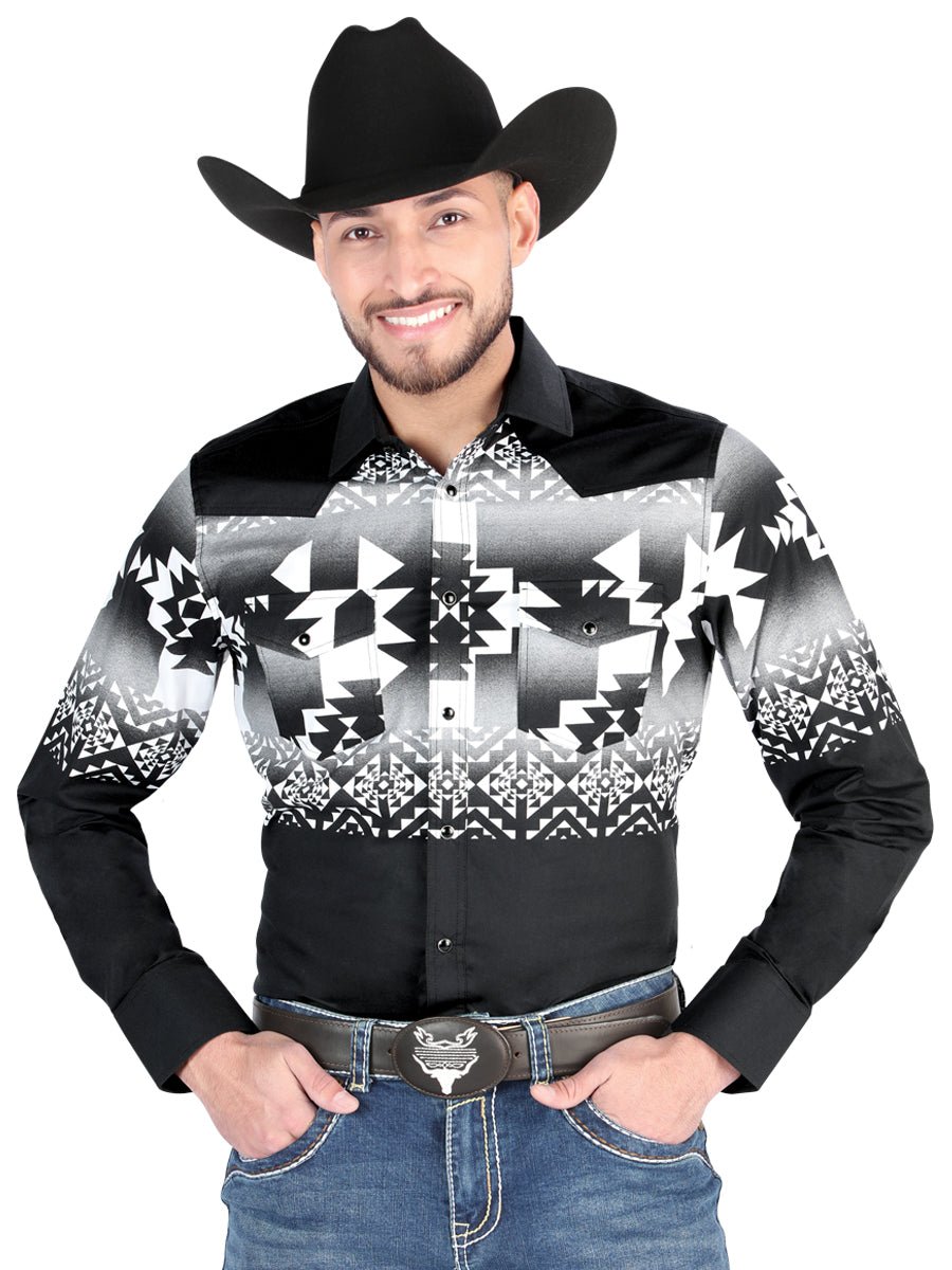 El General - Casual Long Sleeve Shirt - Black 44485 - Diana Zapateria Inc