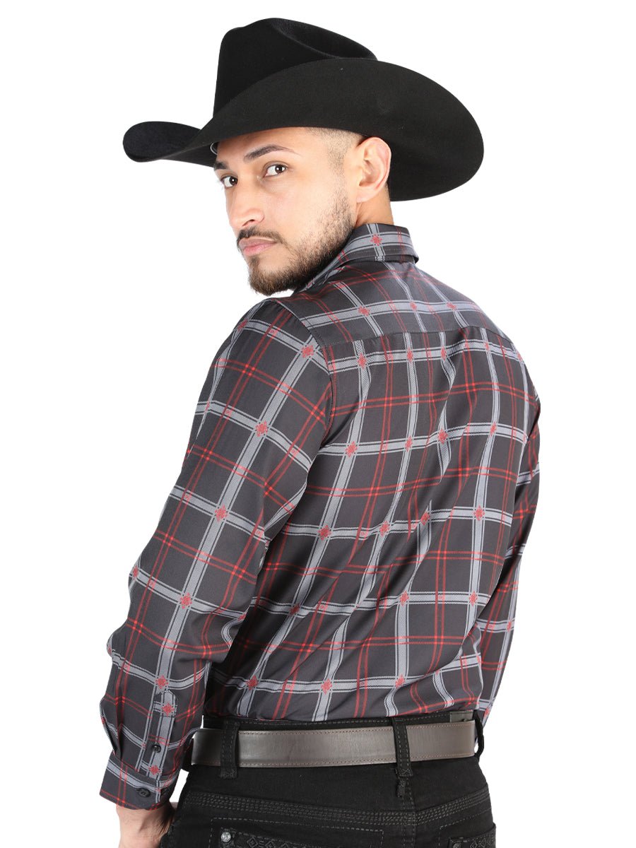 El General - Casual Long Sleeve Shirt - Black/Gray 44709 - Diana Zapateria Inc
