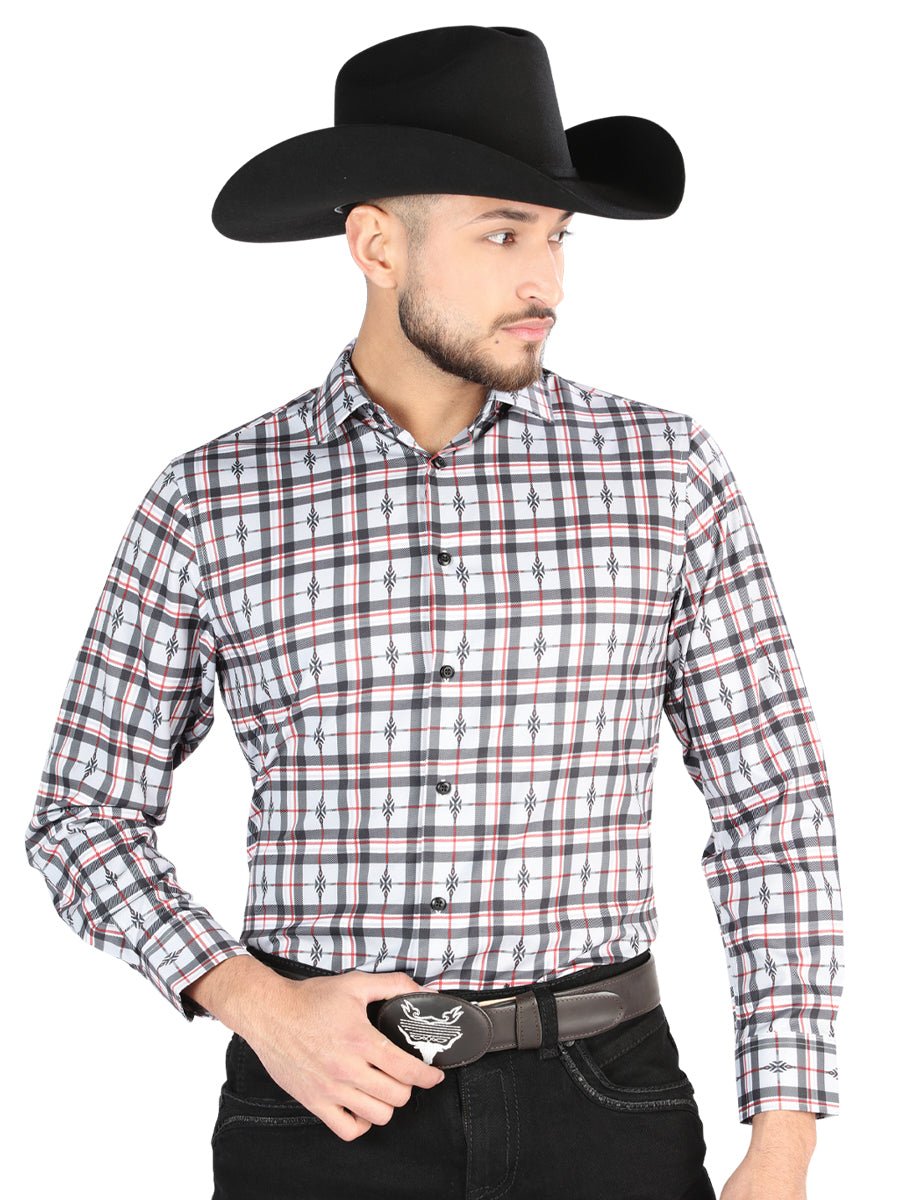 El General - Casual Long Sleeve Shirt - Black/White 44703 - Diana Zapateria Inc